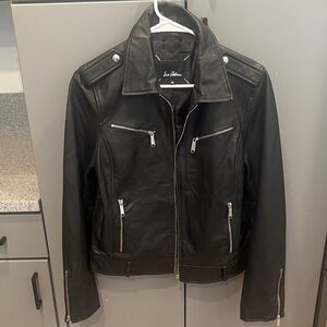 ⭐️SAM EDELMAN BLACK LEATHER JACKET WITH ZIPPERS